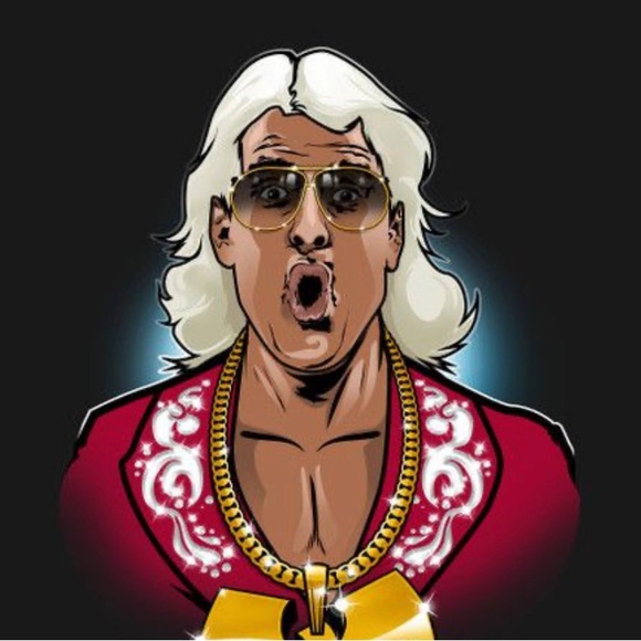 Vintage WOO Ric Flair Wu Tang Shirt Crop Top Wrestling WWE Breathe Oversize Boxy - Picture 2 of 11